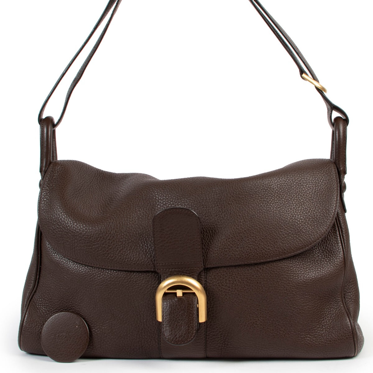 Shop safe online at Labellov in Antwerp this 100% authentic second hand Delvaux Chocolate Brown Besace Shoulder Bag