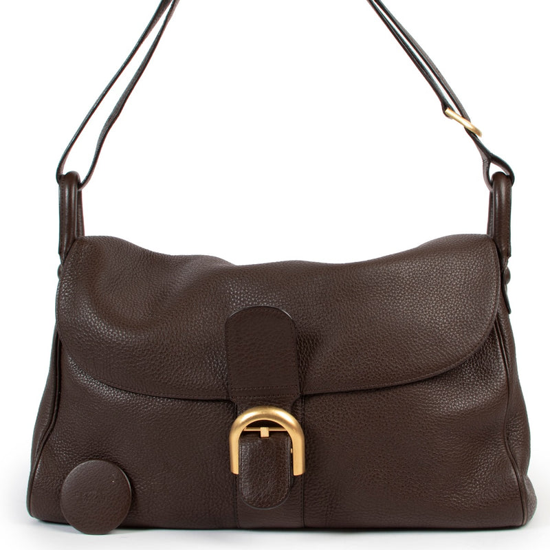 Shop safe online at Labellov in Antwerp this 100% authentic second hand Delvaux Chocolate Brown Besace Shoulder Bag