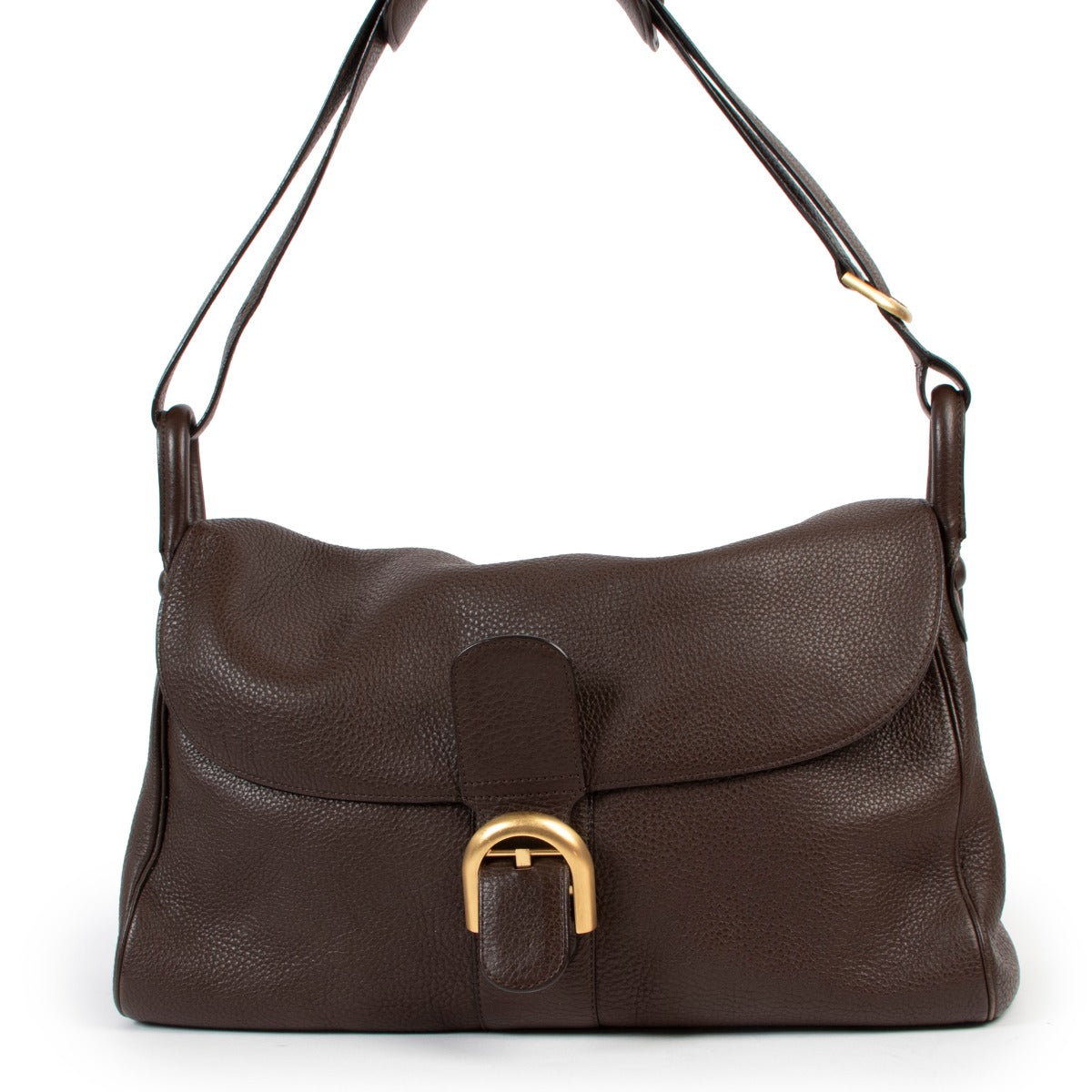 Shop safe online at Labellov in Antwerp this 100% authentic second hand Delvaux Chocolate Brown Besace Shoulder Bag