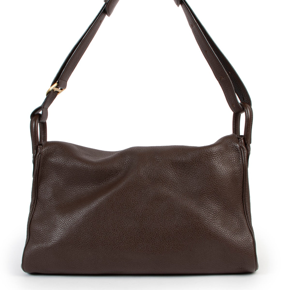 Shop safe online at Labellov in Antwerp this 100% authentic second hand Delvaux Chocolate Brown Besace Shoulder Bag