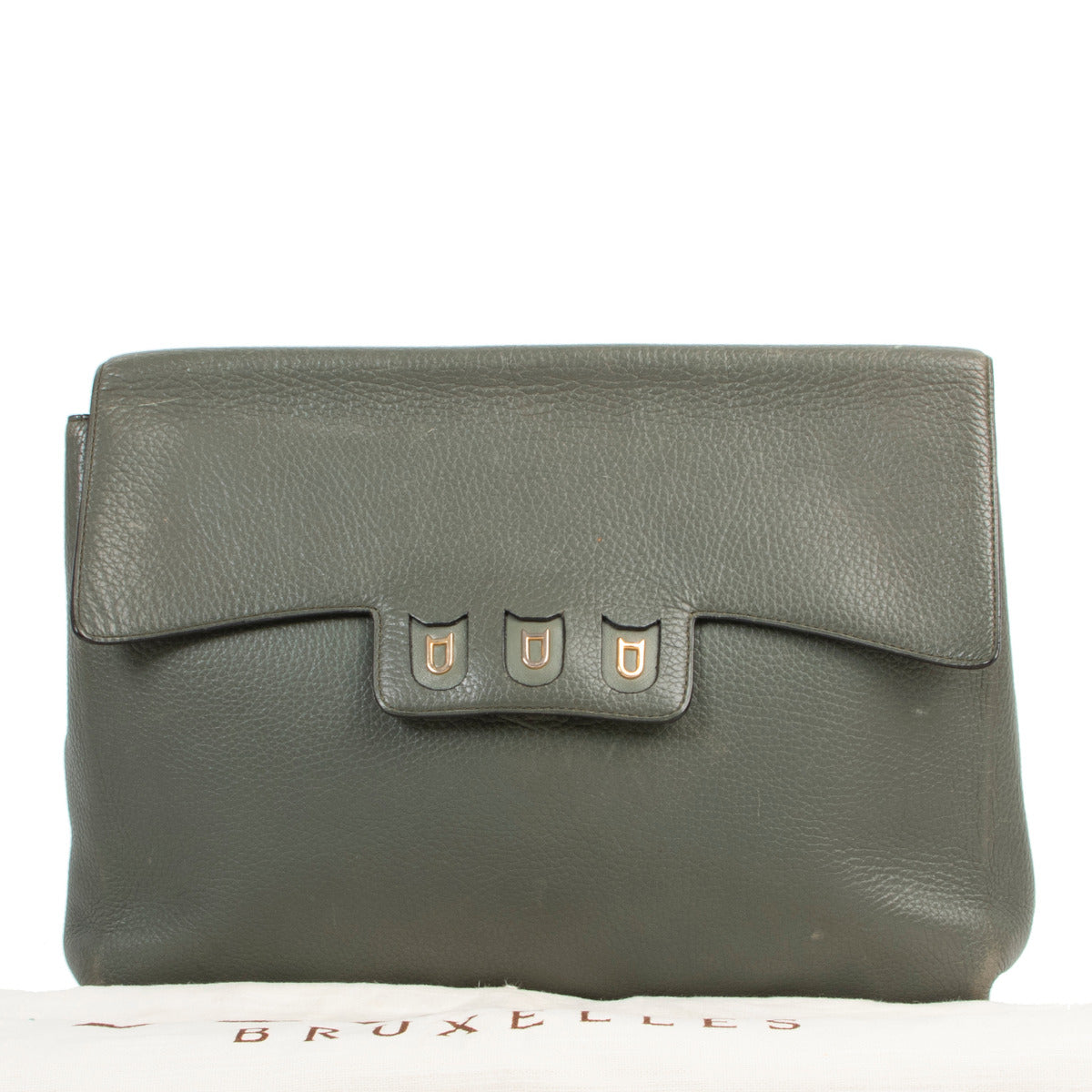 Pochette verte Delvaux