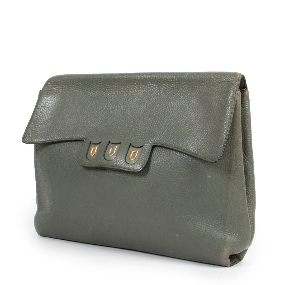 Pochette verte Delvaux