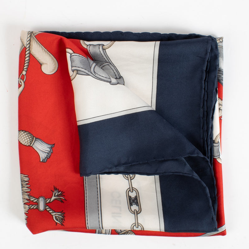 authentic preloved Celine Multicolor Red Scarf on Labellov.com