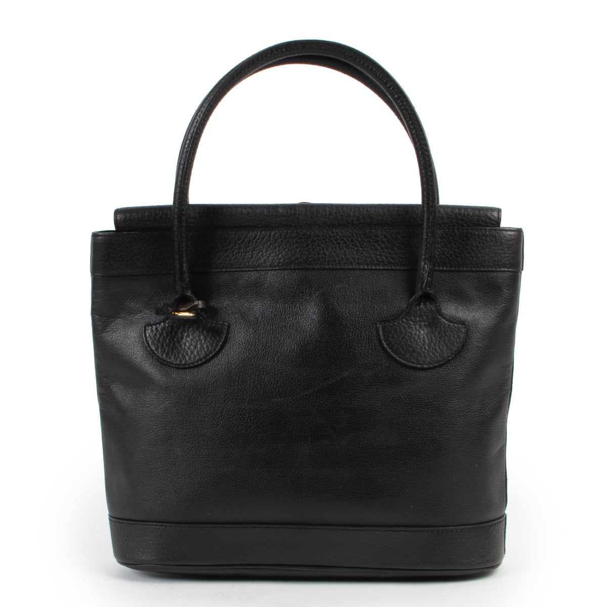 Shop safe online 100% authentic second hand Delvaux Black Leather Top Handle in very good condition at the right price at Labellov in Antwerp.