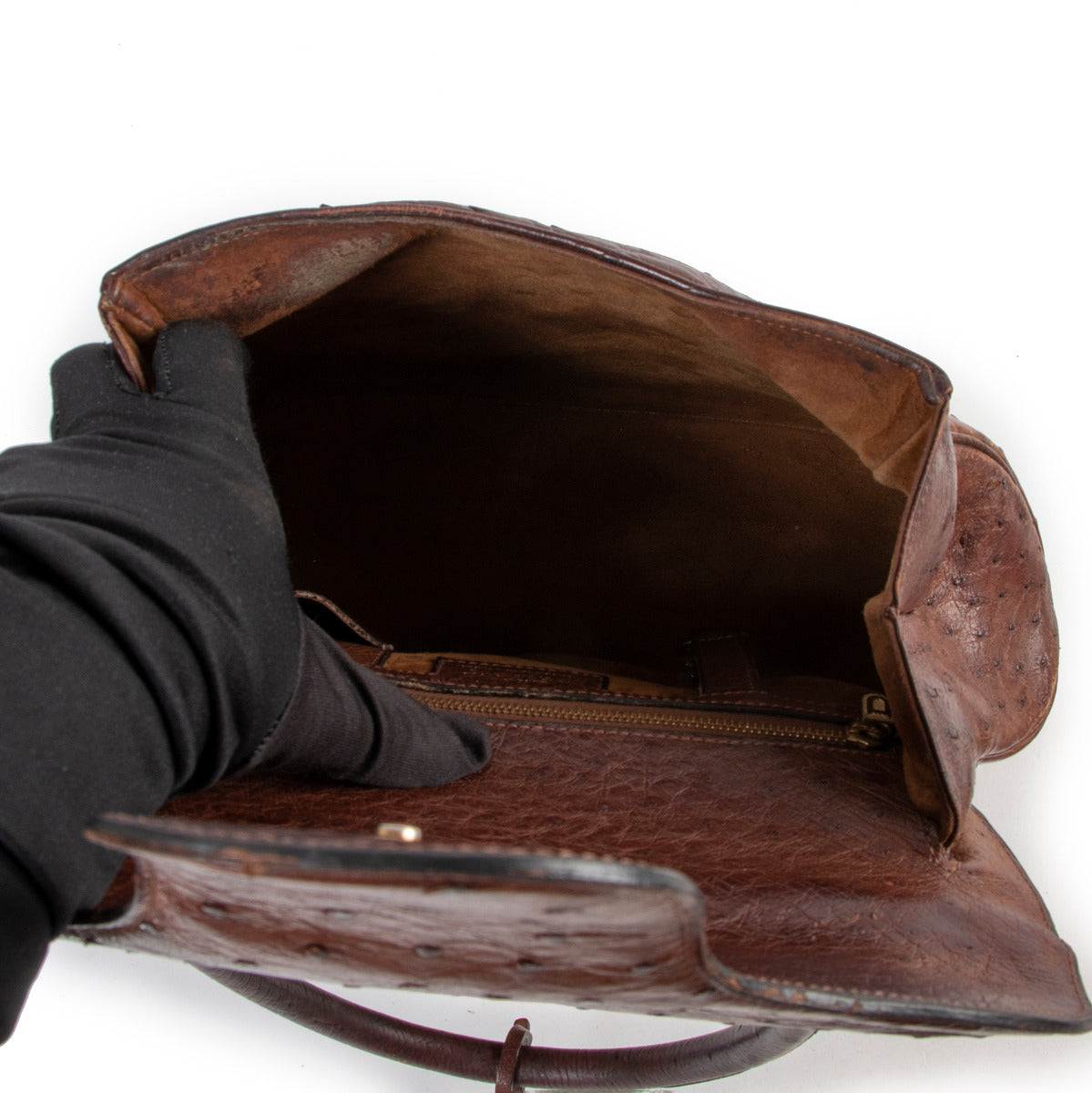 Delvaux Tabac Struisvogel Baltimore GM Handtas