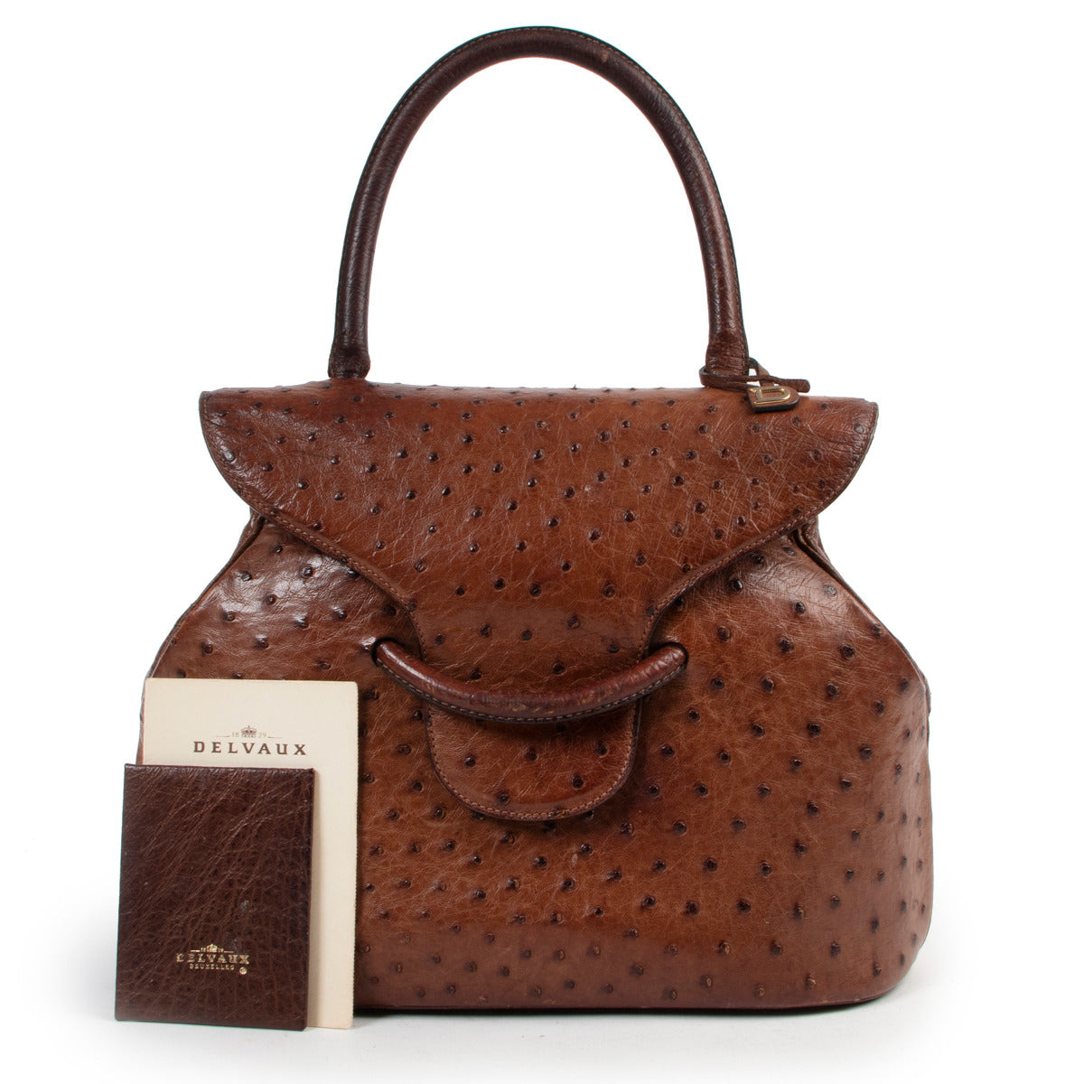 Delvaux Tabac Struisvogel Baltimore GM Handtas