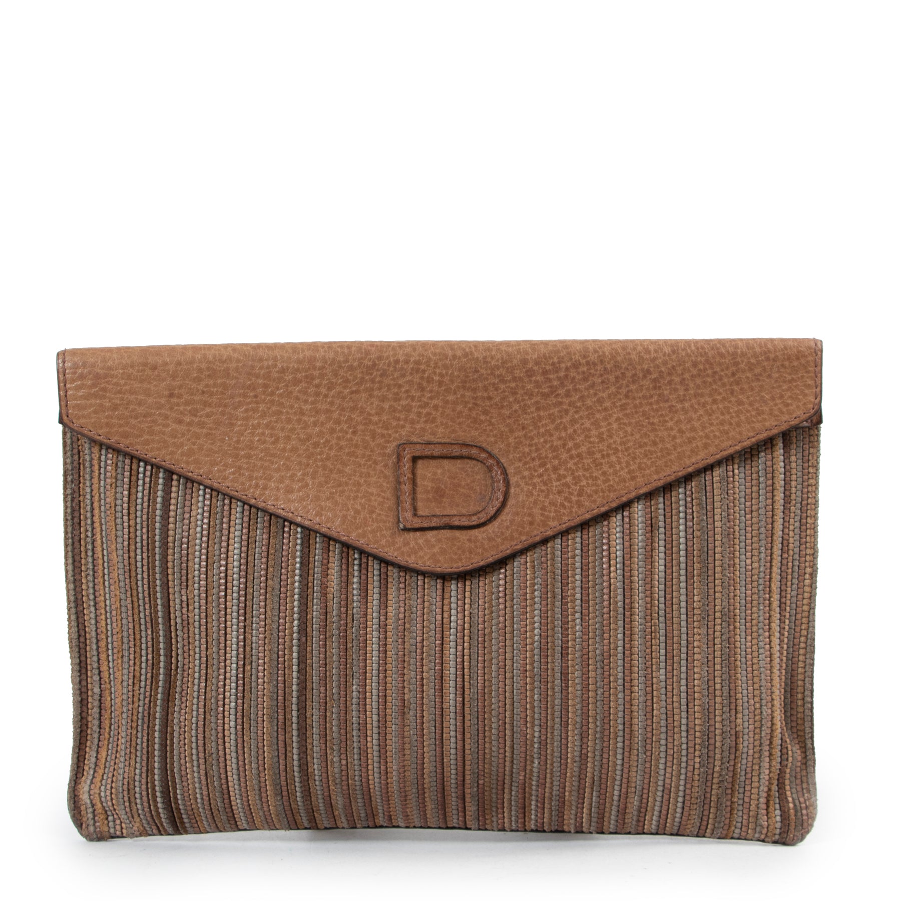 Shop safe online authentic second hand Delvaux Brown Toile De Cuir Clutch at the right price.
