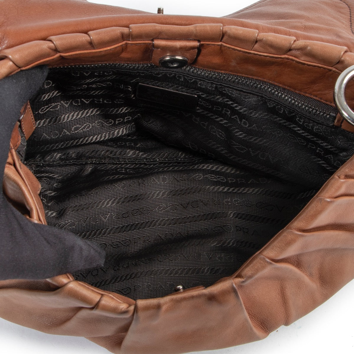 Shop safe online authentic second hand Prada Brown Shoulder bag at the right price at Labellov.Com.
