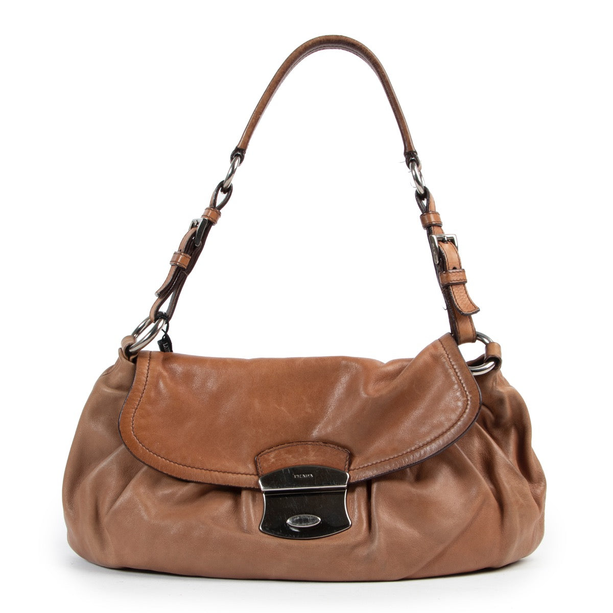 Shop safe online authentic second hand Prada Brown Shoulder bag at the right price at Labellov.Com.