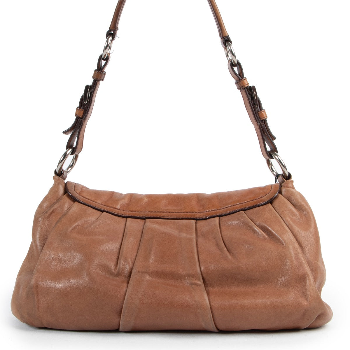 Shop safe online authentic second hand Prada Brown Shoulder bag at the right price at Labellov.Com.