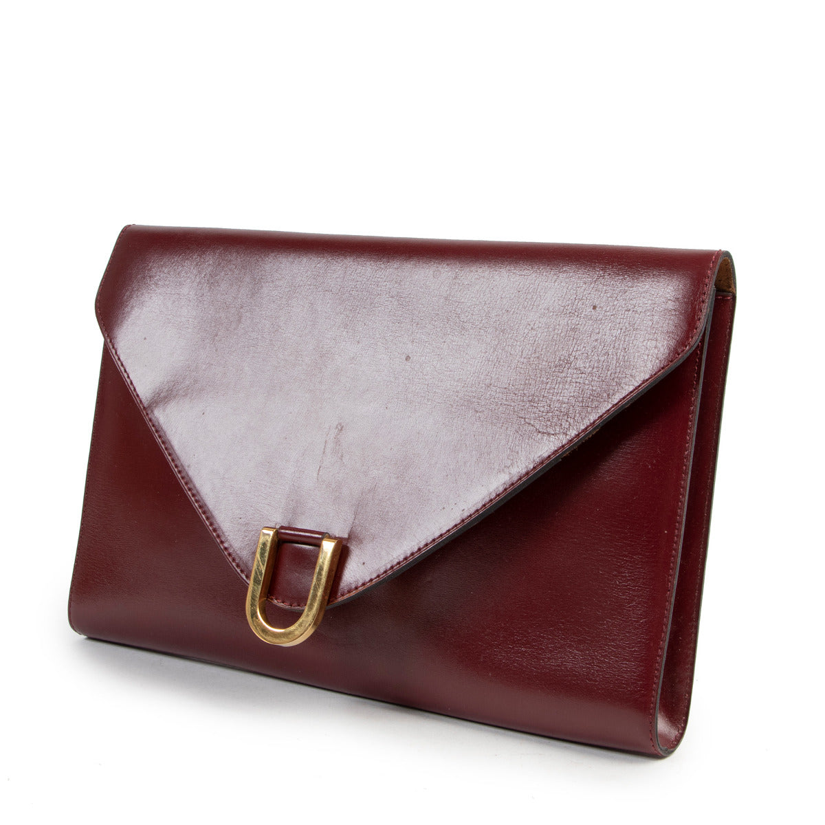 Delvaux Burgundy D Clutch