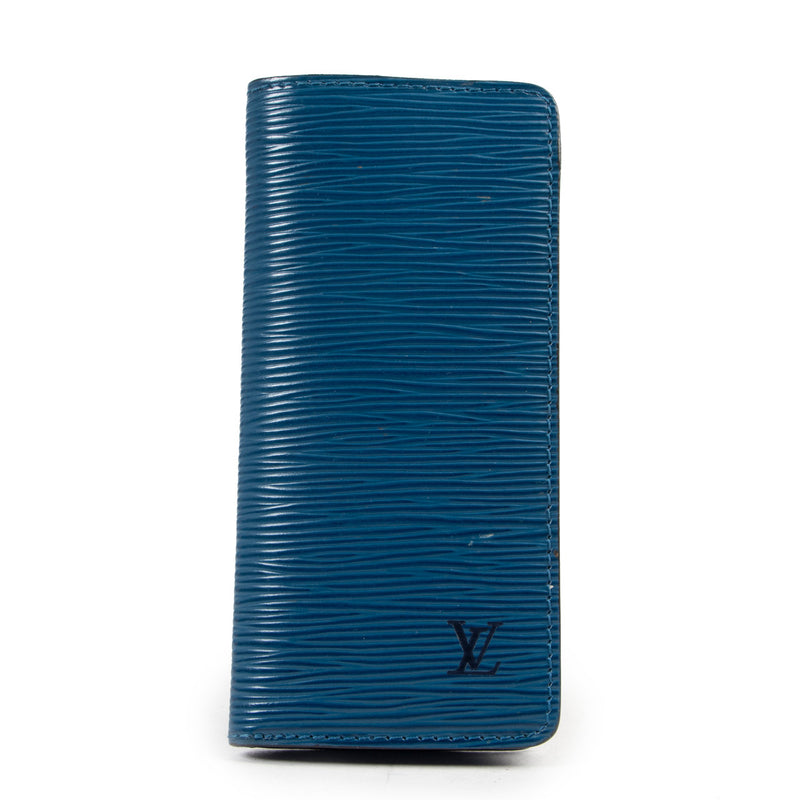 Louis Vuitton Blauw Epi Lederen Brillenetui