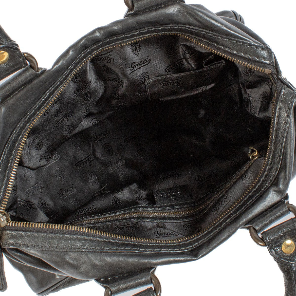 shop 100% authentic second hand Gucci Black Leather Boston Bag on Labellov.com