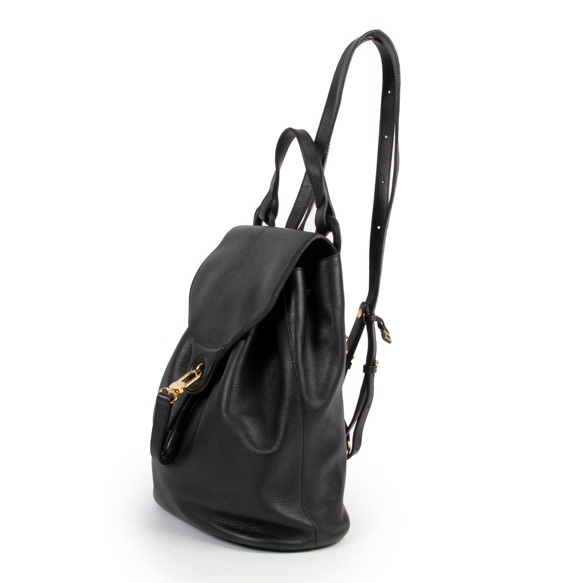 Delvaux Black Leather Backpack on Labellov, Worldwide Shipping