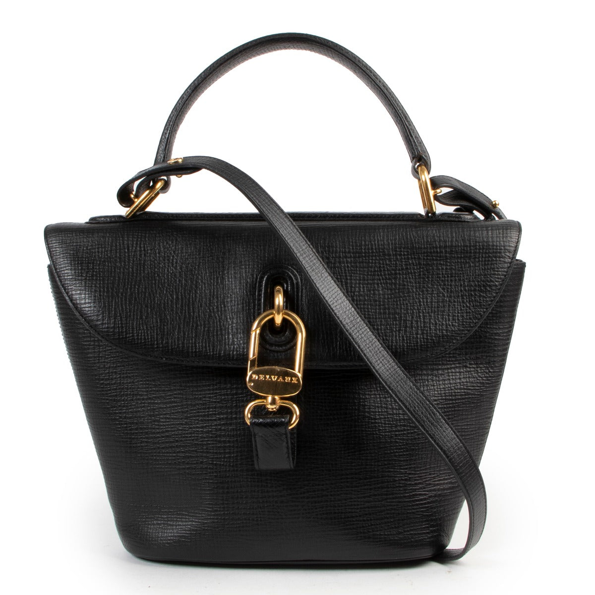 Buy in very good condition a Delvaux Blue Leather Shoulderbag.