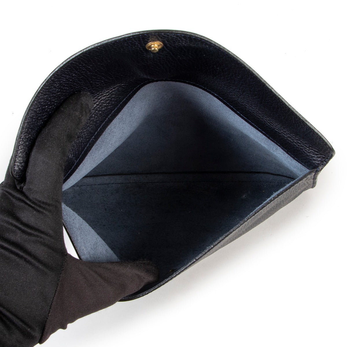Delvaux Blue Leather Clutch on Labellov, Worldwide Shipping