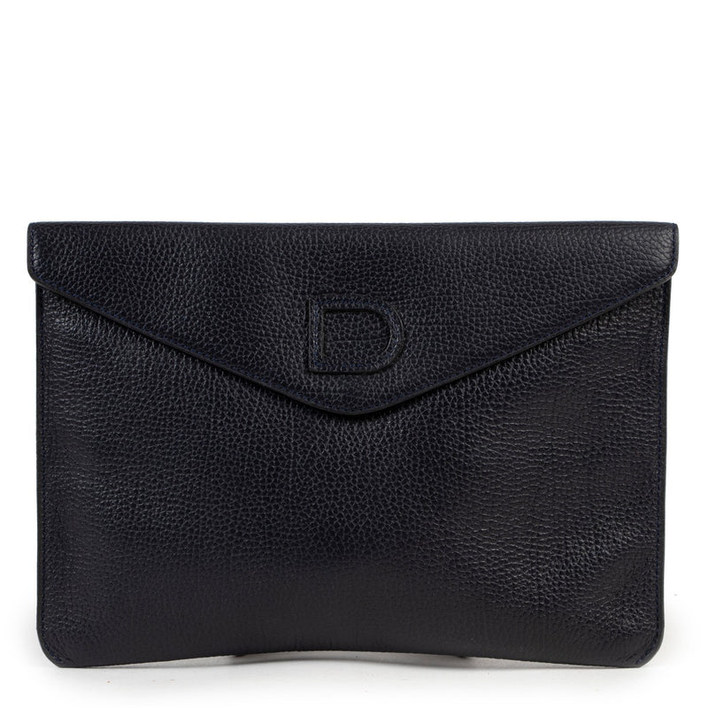 Buy second hand Delvaux Blue Leather Clutch.
