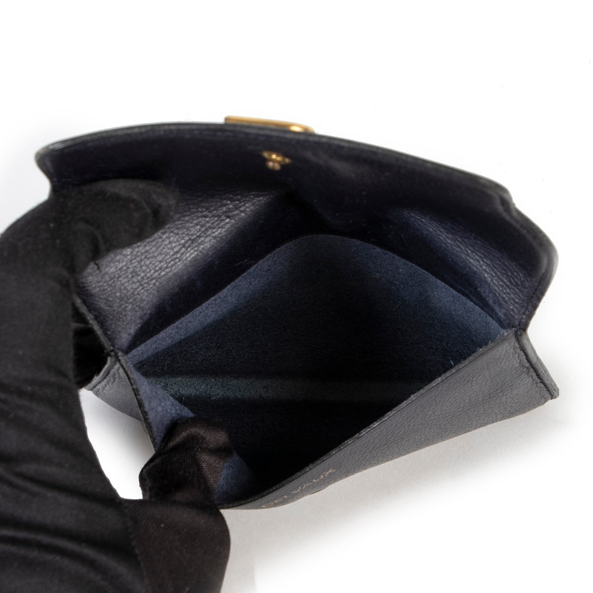 Delvaux Blue Leather Pouch on Labellov, Worldwide Shipping