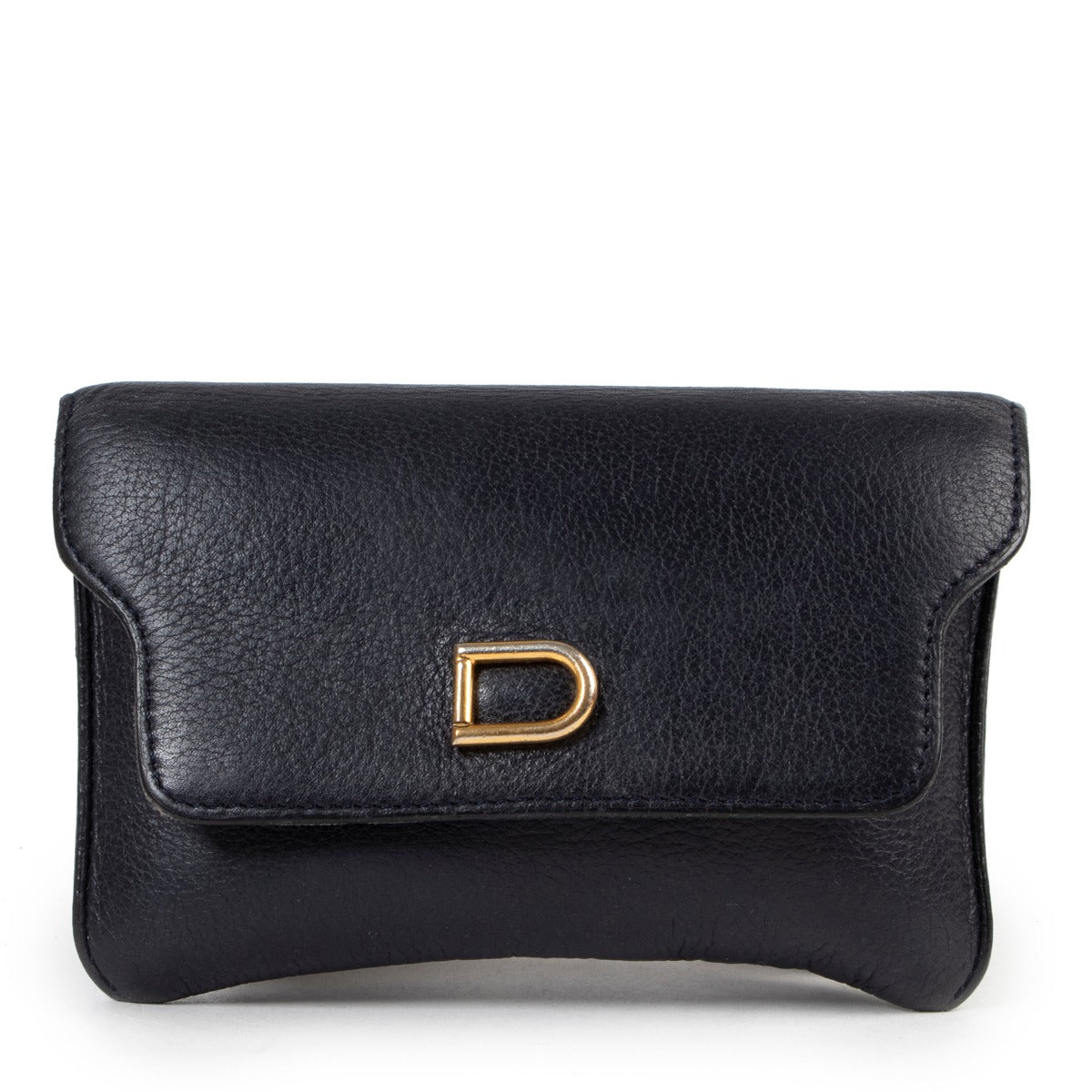 Buy second hand Delvaux Blue Leather Pouch.