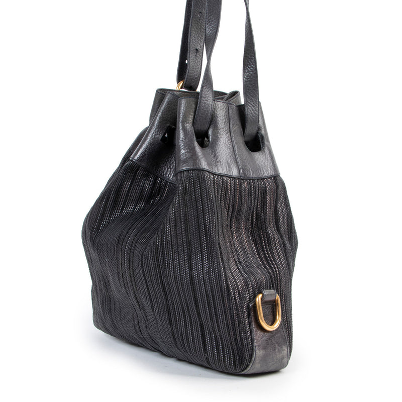 Delvaux Blauwe Sommelier Toile de Cuir Schoudertas