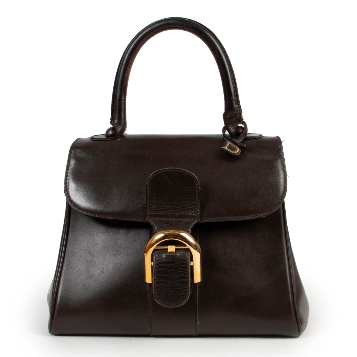 Buy in very good condition a Delvaux Brown Leather Top Handle Brillant.
