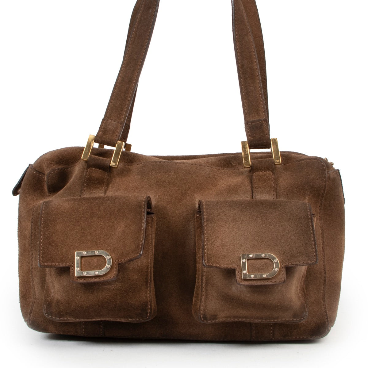 Buy in very good condition a Delvaux Brown Suede Benjamin Shoulderbag