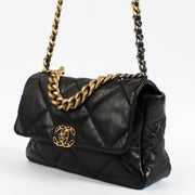 shop 100% authentic second hand Chanel Black Shiny Goatskin Large 19 Bag on Labellov.com