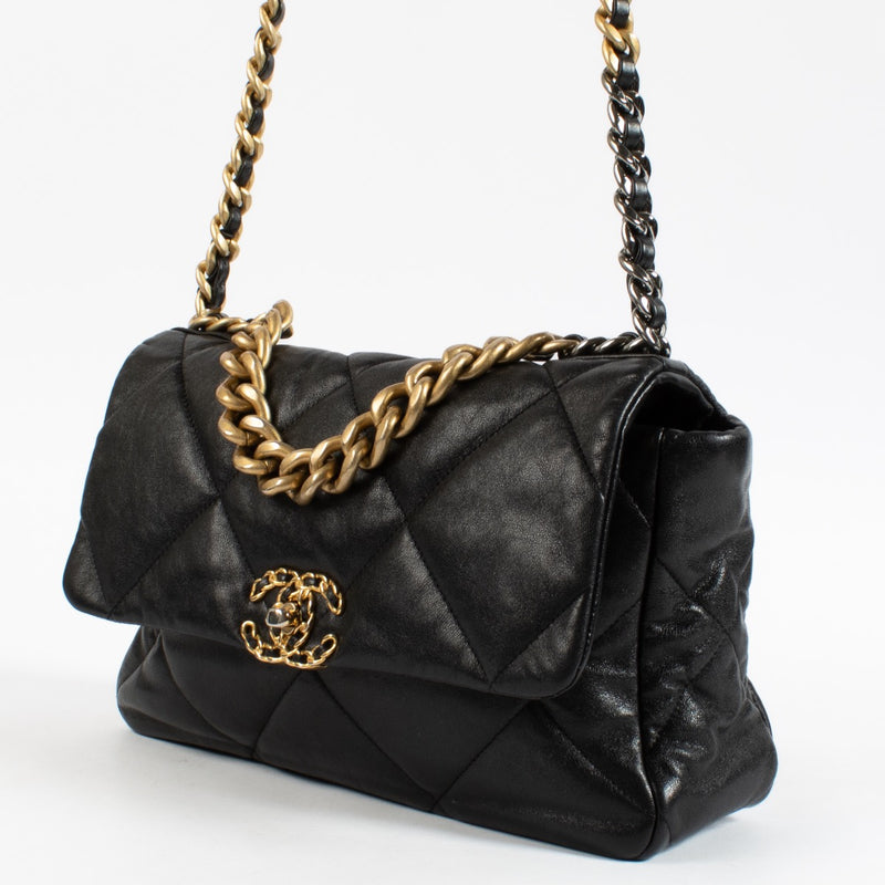 shop 100% authentic second hand Chanel Black Shiny Goatskin Large 19 Bag on Labellov.com
