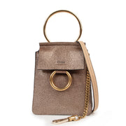 Chloé Metallic Taupe Faye Small Bracelet Bag