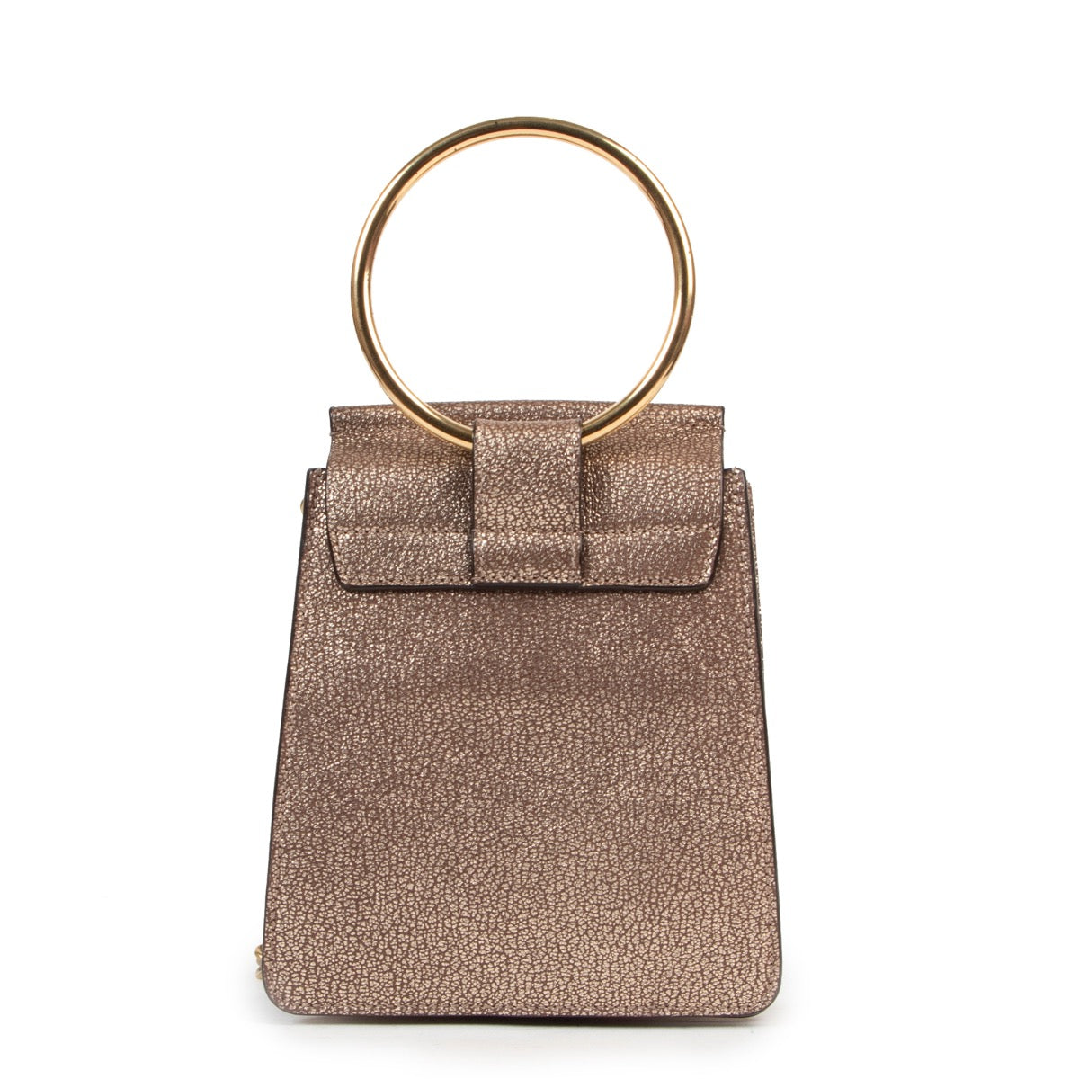 Chloé Metallic Taupe Faye Small Bracelet Bag