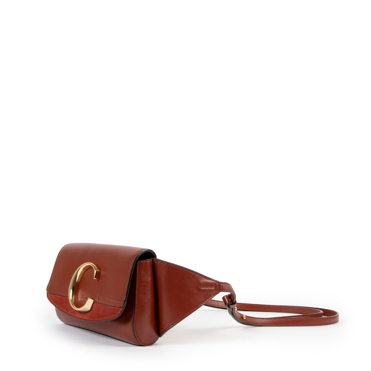 Chloé Brique Red Crossbody Belt Bag for the best price at Labellov secondhand luxury in Antwerp