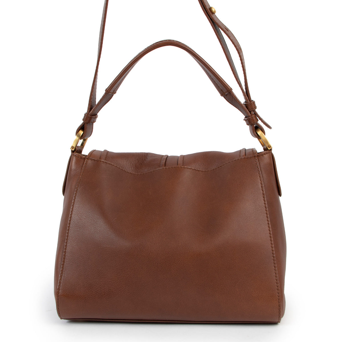Fendi Brown Leather Medium Anna Shoulder Bag