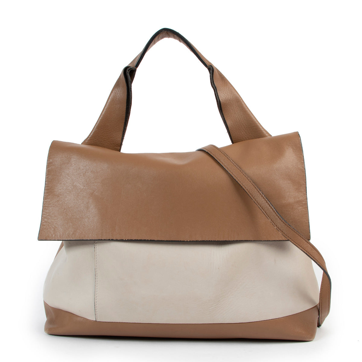 Marni Cream and Tan Two-Tone Top Handle