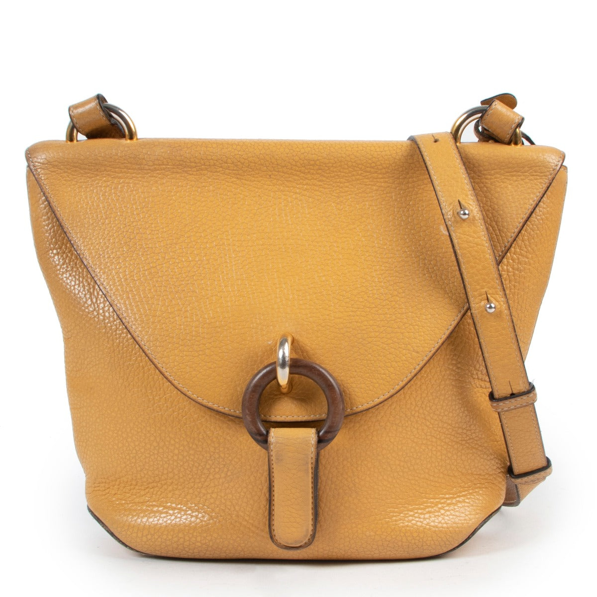 Delvaux Mimosa Ochre Yellow Leather Crossbody