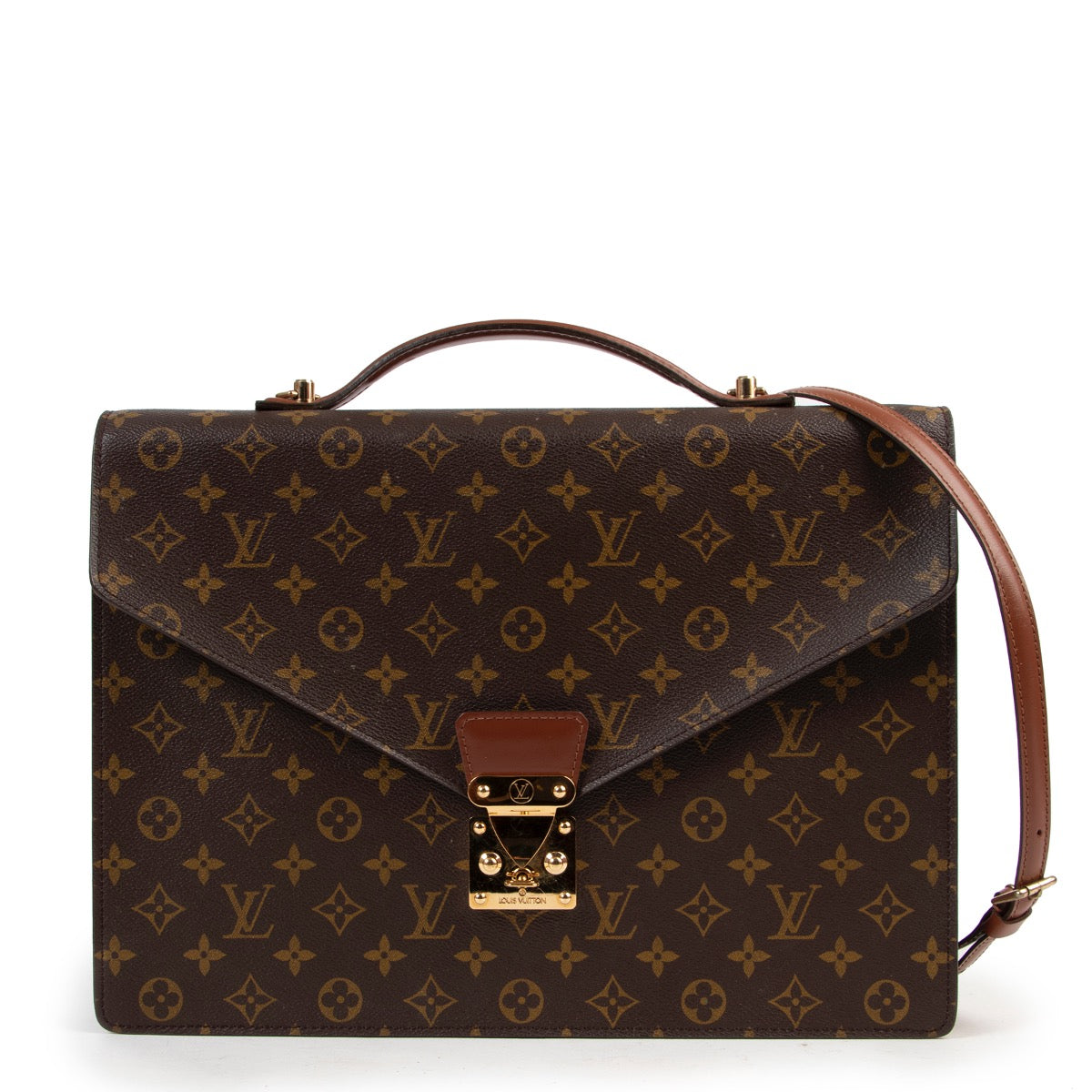 Safely purchase a used one Louis Vuitton Brown Monogram Coated Canvas Briefcase. Buy online in a reliable way a Louis Vuitton Brown Monogram Coated Canvas Briefcase. Buy in a safe site and easy way a Louis Vuitton Brown Monogram Coated Canvas Briefcase