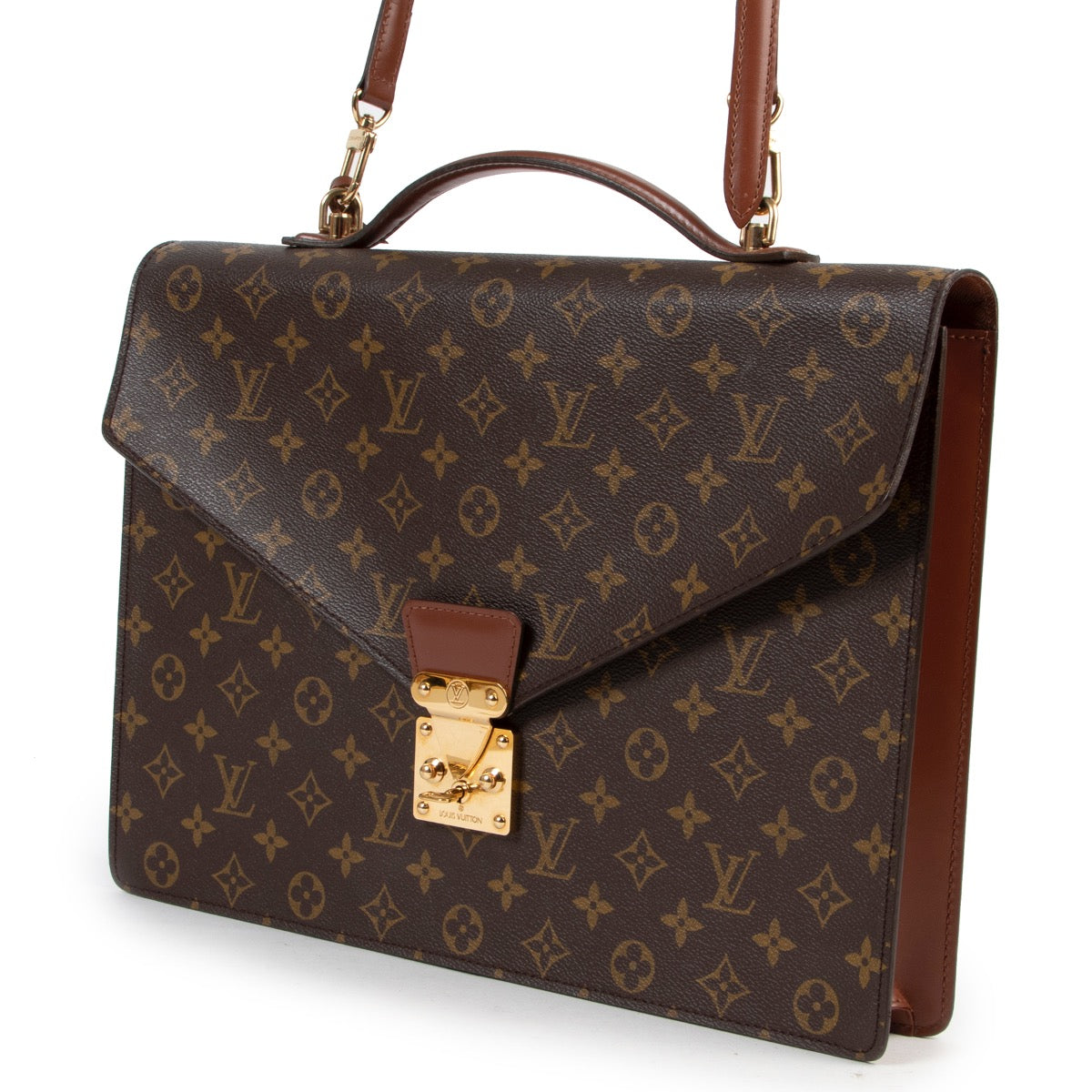 Safely purchase a used one Louis Vuitton Brown Monogram Coated Canvas Briefcase. Buy online in a reliable way a Louis Vuitton Brown Monogram Coated Canvas Briefcase. Buy in a safe site and easy way a Louis Vuitton Brown Monogram Coated Canvas Briefcase