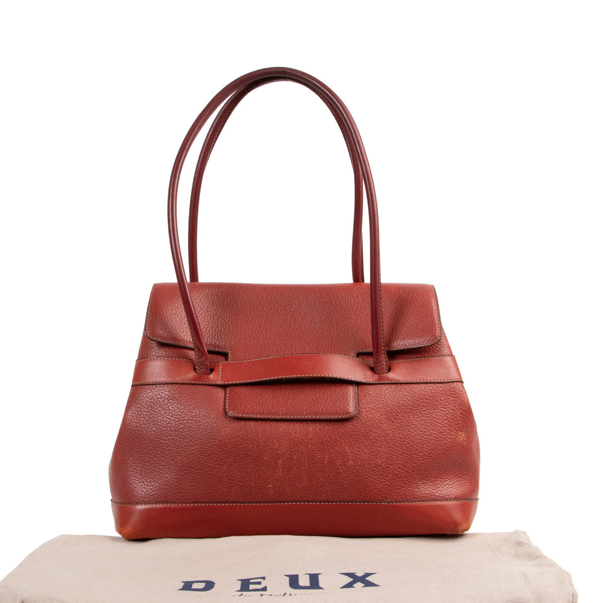 Sac porté épaule Delvaux Le Dix en cuir rouge