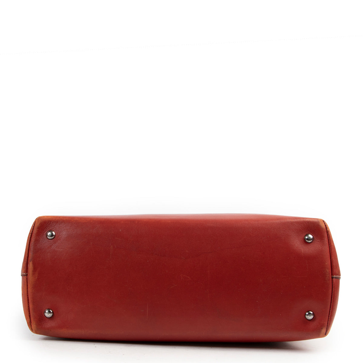 Sac porté épaule Delvaux Le Dix en cuir rouge