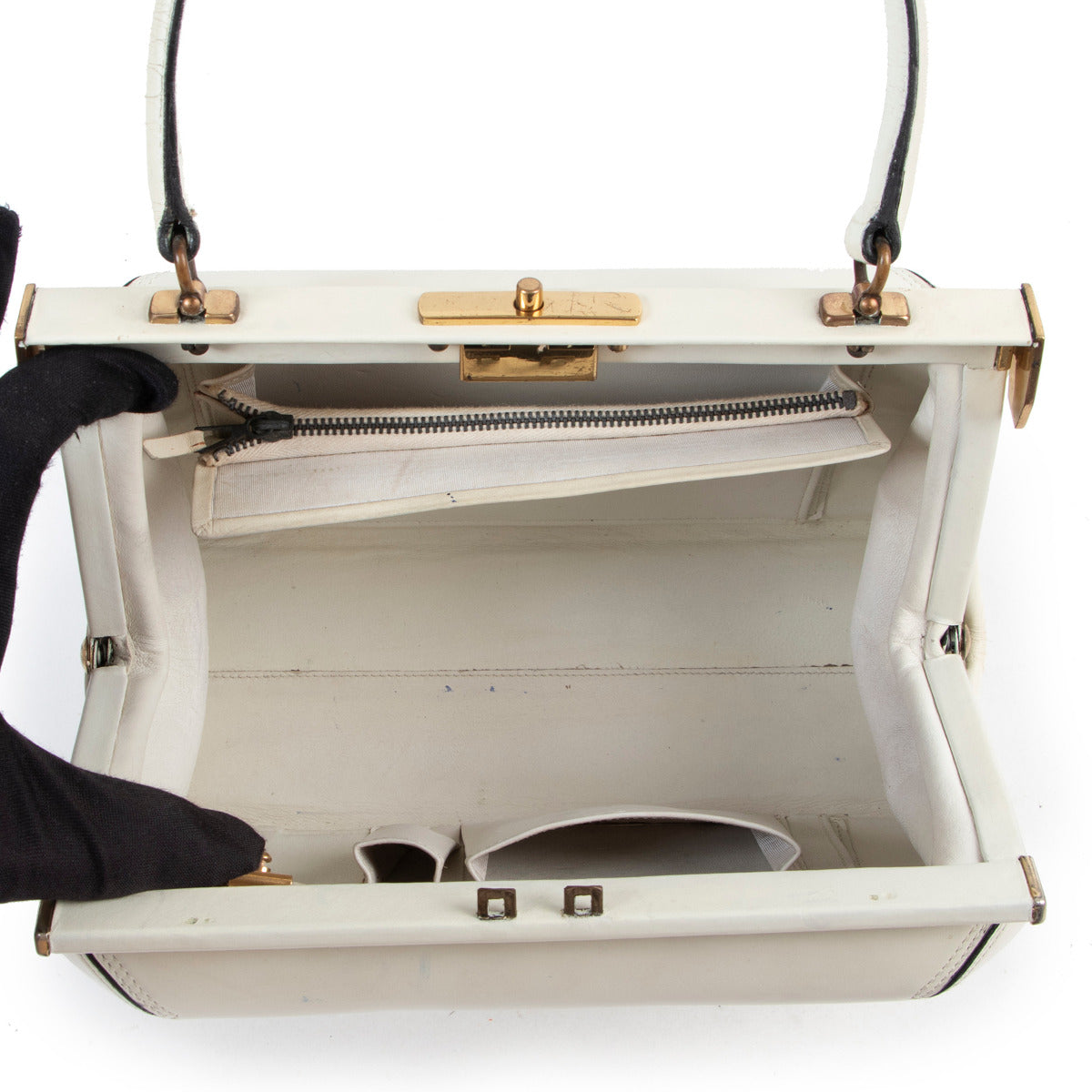 Delvaux Cream Top Handle Bag