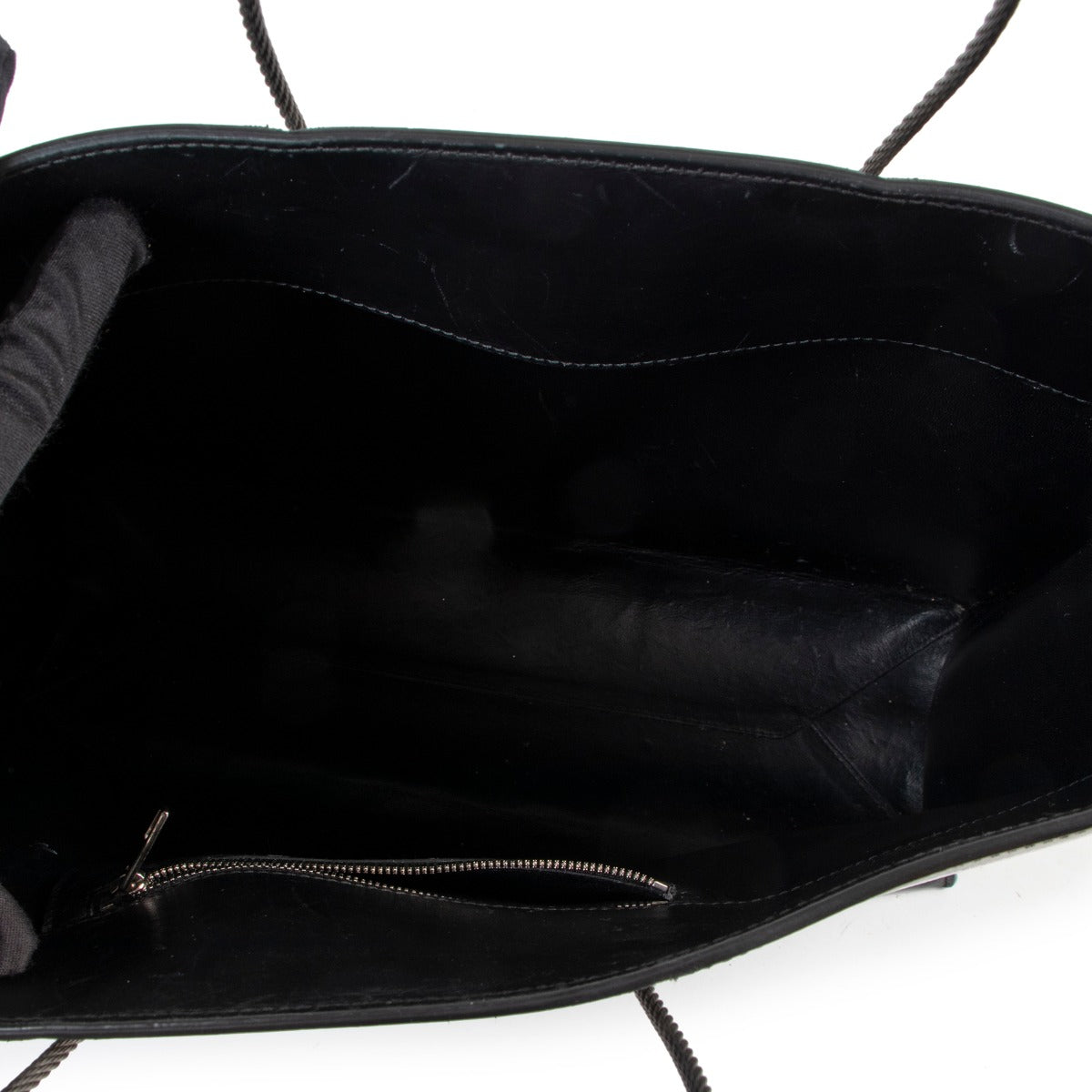 Buy second hand Balenciaga Black Soft Calfskin Cable Shopper Tote.