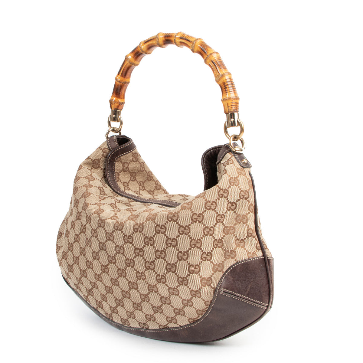Gucci Monogram Bamboo Shoulder Bag for the best price at Labellov secondhand luxury in Antwerp