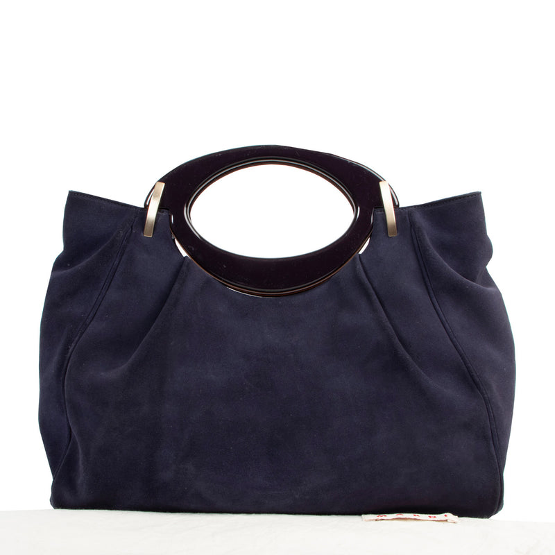 Marni Blue Suede Top Handle for the best price at Labellov secondhand luxury