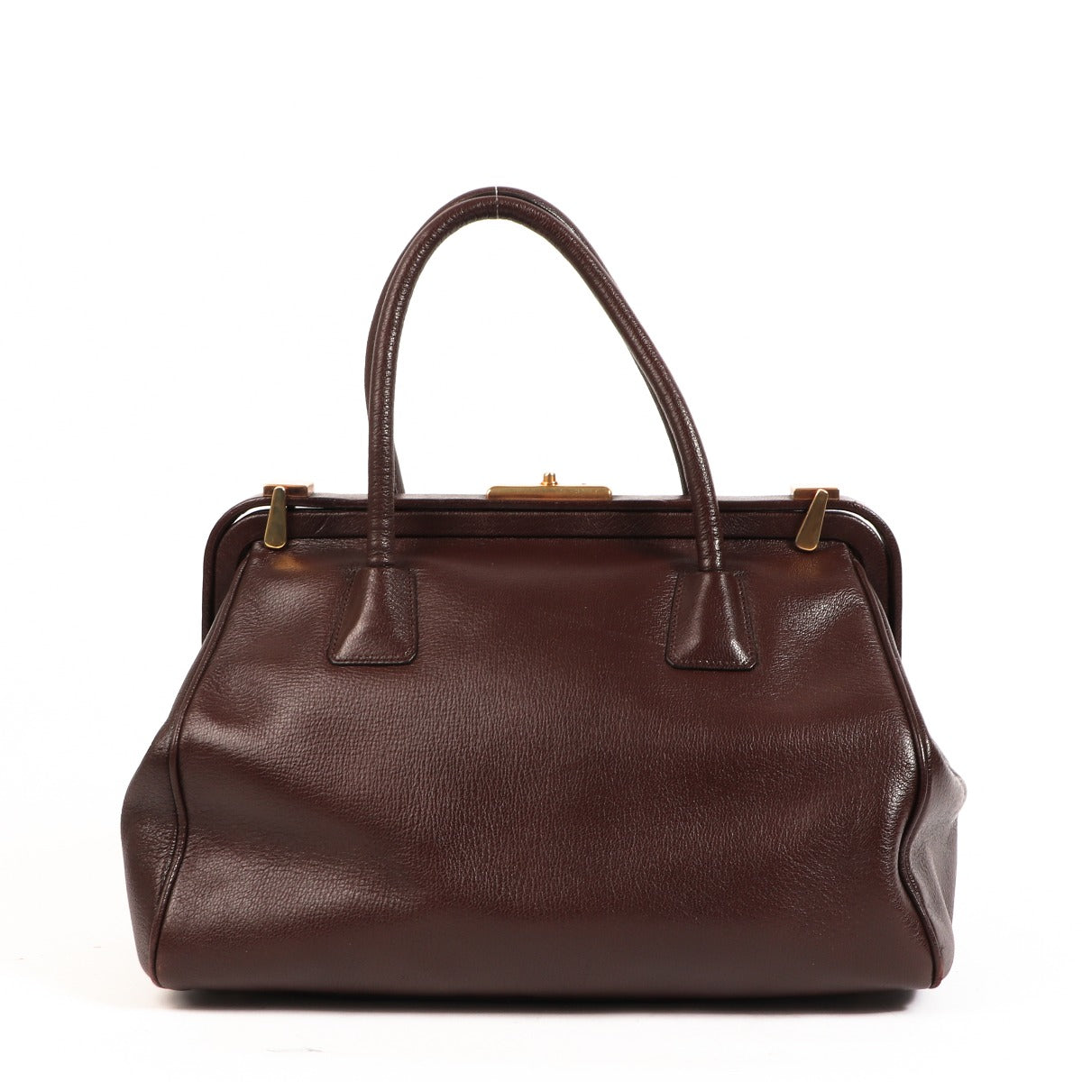 Sac de médecin Prada en cuir marron