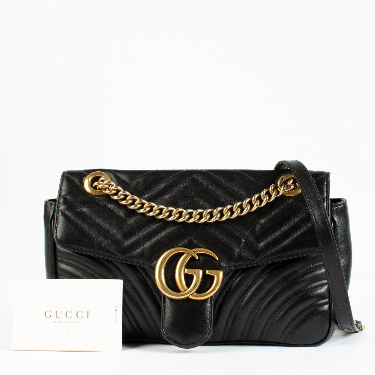 Shop 100% authentic second hand Gucci Black GG Marmont Medium Bag on Labellov.com