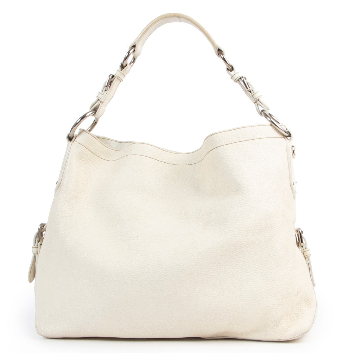 Shop safe online authentic second hand Prada white shoulder bag at the right price at Labellov.com.
