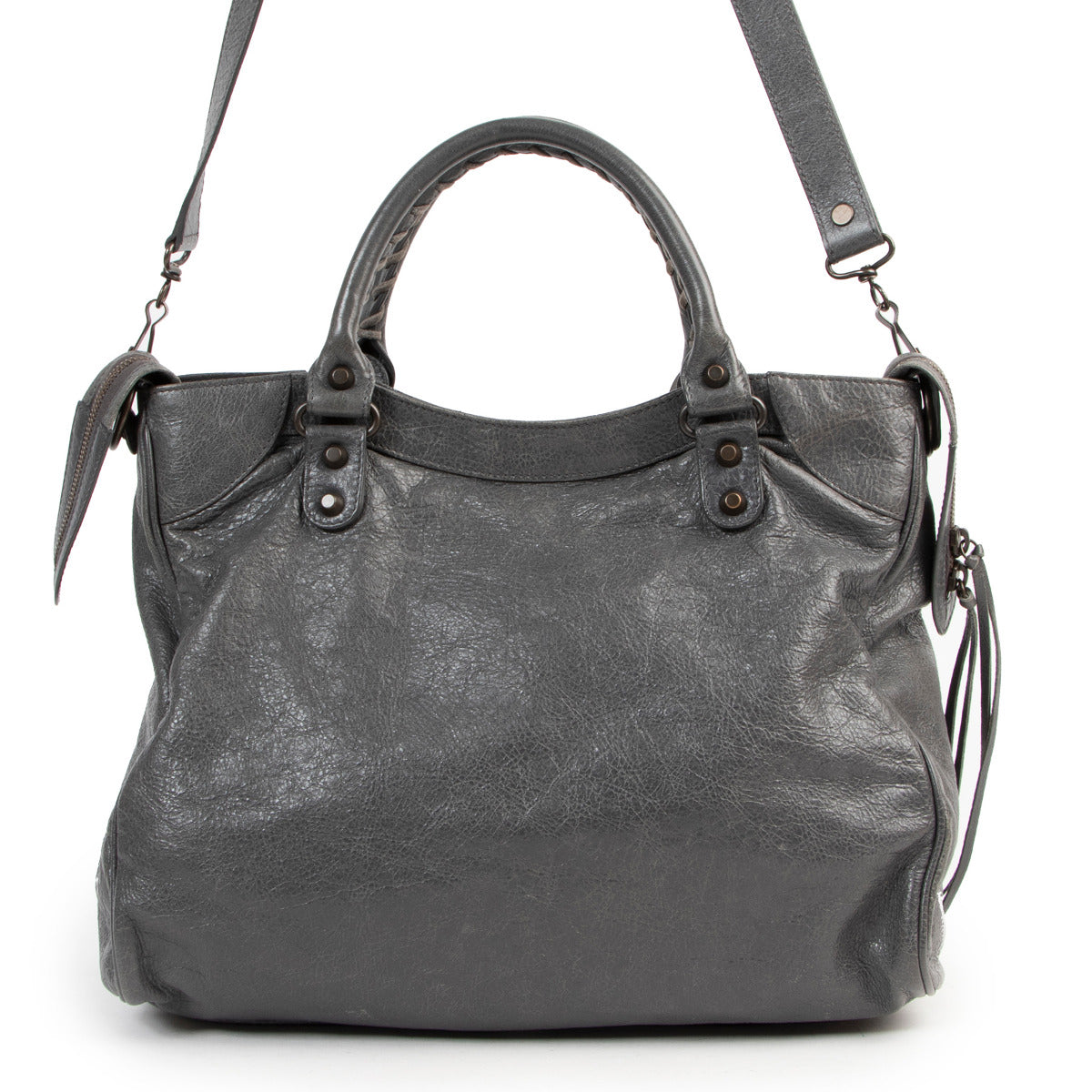 Sac porté épaule Balenciaga Agneau Classic Velo Gris Tarmac
