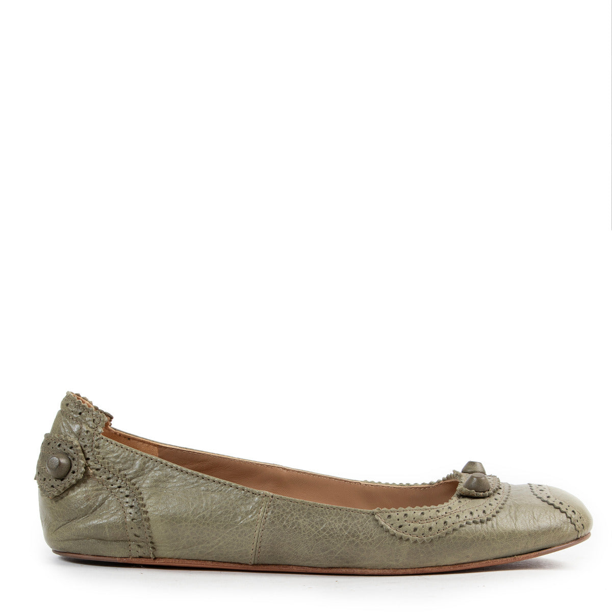Balenciaga Sage Leather City Ballerina Flats - size 39.5 for the best price at Labellov