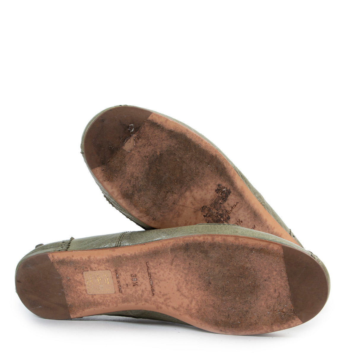 Balenciaga Sage Leather City Ballerina Flats - size 39.5