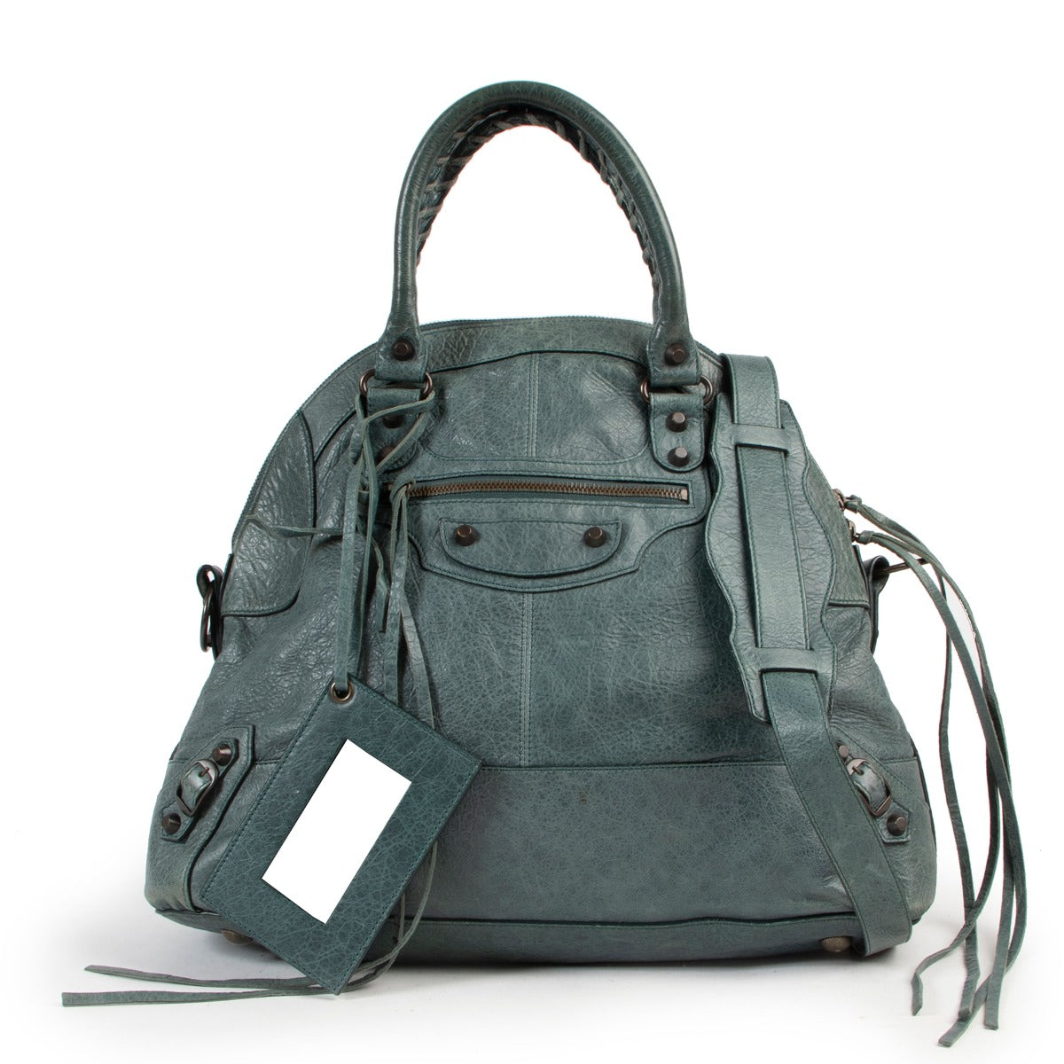 Balenciaga Seafoam Green Bowling Top Handle