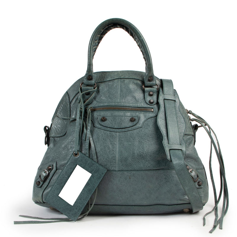 Balenciaga Seafoam Green Bowling Top Handle